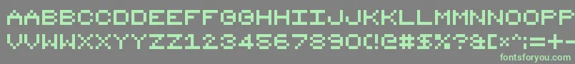 8bit16 Font – Green Fonts on Gray Background