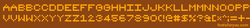 8bit16 Font – Orange Fonts on Brown Background