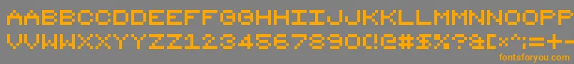 8bit16-Schriftart – Orangefarbene Schriften auf grauem Hintergrund