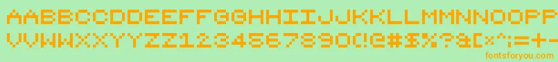 8bit16 Font – Orange Fonts on Green Background