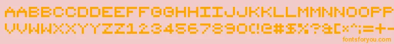 8bit16 Font – Orange Fonts on Pink Background