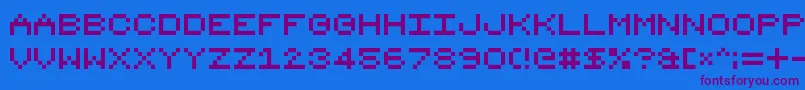 8bit16 Font – Purple Fonts on Blue Background