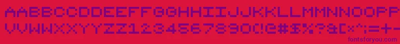 8bit16 Font – Purple Fonts on Red Background