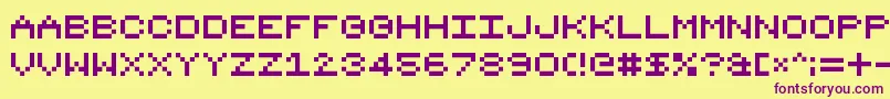 8bit16 Font – Purple Fonts on Yellow Background