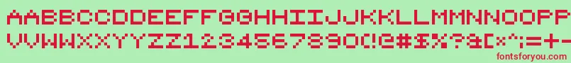 8bit16 Font – Red Fonts on Green Background