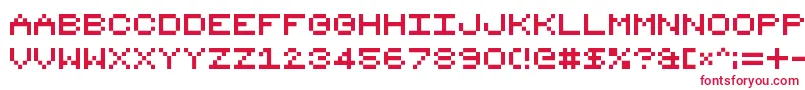 フォント8bit16 – 赤い文字