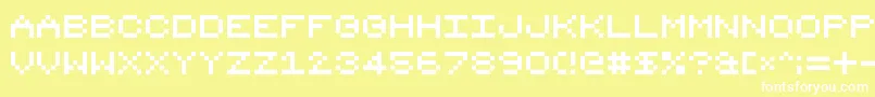 8bit16 Font – White Fonts on Yellow Background