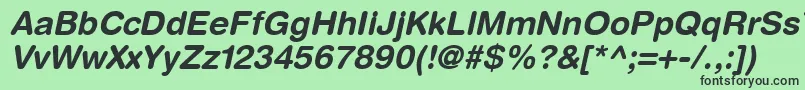 ContextRoundedSsiBoldItalic Font – Black Fonts on Green Background