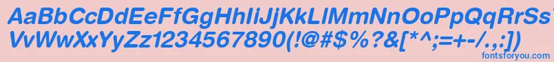 ContextRoundedSsiBoldItalic Font – Blue Fonts on Pink Background