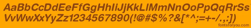 ContextRoundedSsiBoldItalic Font – Brown Fonts on Orange Background