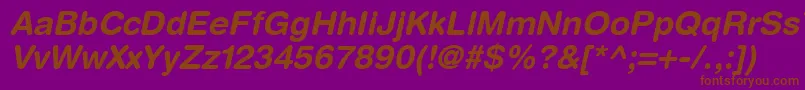 ContextRoundedSsiBoldItalic Font – Brown Fonts on Purple Background