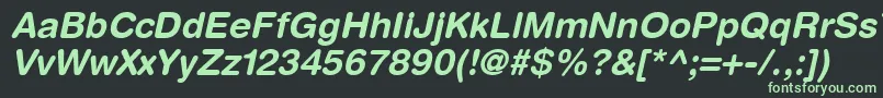 ContextRoundedSsiBoldItalic Font – Green Fonts on Black Background