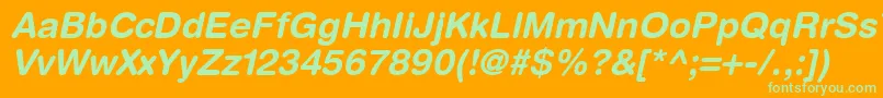 ContextRoundedSsiBoldItalic Font – Green Fonts on Orange Background