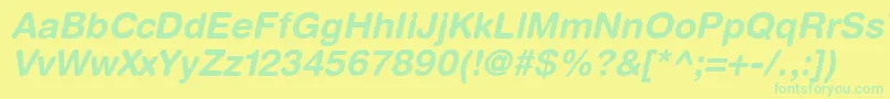 ContextRoundedSsiBoldItalic Font – Green Fonts on Yellow Background