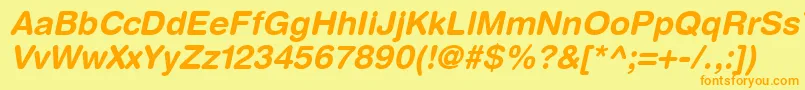 ContextRoundedSsiBoldItalic Font – Orange Fonts on Yellow Background