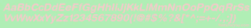 ContextRoundedSsiBoldItalic Font – Pink Fonts on Green Background