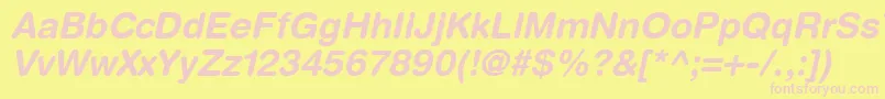 ContextRoundedSsiBoldItalic Font – Pink Fonts on Yellow Background