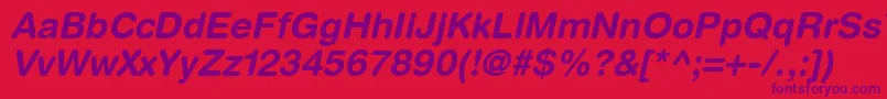 Czcionka ContextRoundedSsiBoldItalic – fioletowe czcionki na czerwonym tle