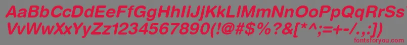 フォントContextRoundedSsiBoldItalic – 赤い文字の灰色の背景