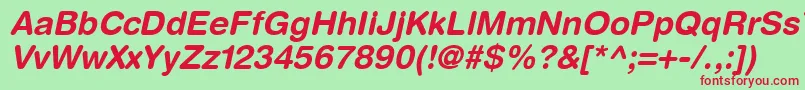 ContextRoundedSsiBoldItalic Font – Red Fonts on Green Background
