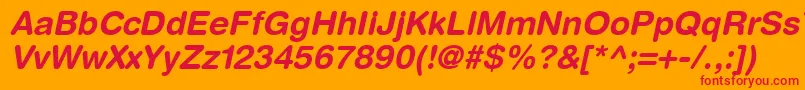 ContextRoundedSsiBoldItalic Font – Red Fonts on Orange Background