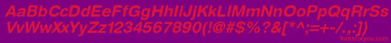 フォントContextRoundedSsiBoldItalic – 紫の背景に赤い文字