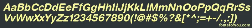 ContextRoundedSsiBoldItalic Font – Yellow Fonts on Black Background