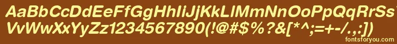 ContextRoundedSsiBoldItalic Font – Yellow Fonts on Brown Background