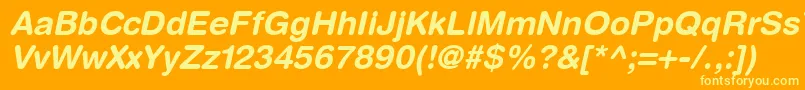ContextRoundedSsiBoldItalic Font – Yellow Fonts on Orange Background