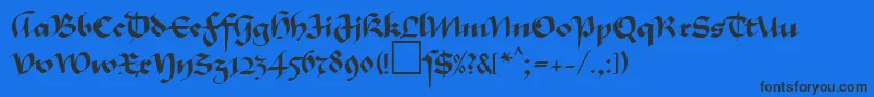 MaGkursiv1Db Font – Black Fonts on Blue Background