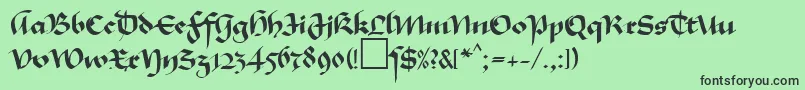 MaGkursiv1Db Font – Black Fonts on Green Background