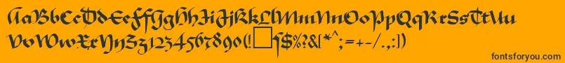 MaGkursiv1Db Font – Black Fonts on Orange Background