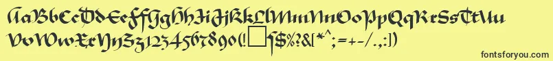 MaGkursiv1Db-Schriftart – Schwarze Schriften auf gelbem Hintergrund