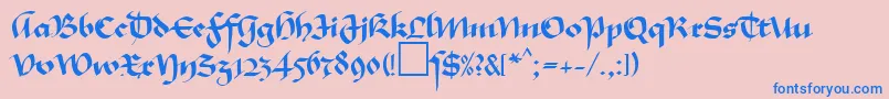 MaGkursiv1Db Font – Blue Fonts on Pink Background