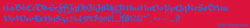 MaGkursiv1Db Font – Blue Fonts on Red Background