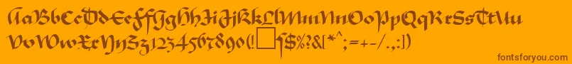 MaGkursiv1Db Font – Brown Fonts on Orange Background