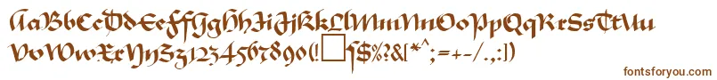 MaGkursiv1Db-Schriftart – Braune Schriften auf weißem Hintergrund