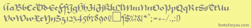 MaGkursiv1Db Font – Gray Fonts on Yellow Background