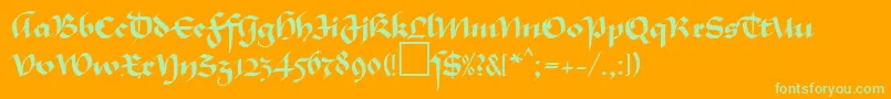 MaGkursiv1Db Font – Green Fonts on Orange Background