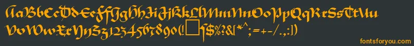 MaGkursiv1Db Font – Orange Fonts on Black Background