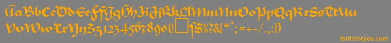 MaGkursiv1Db Font – Orange Fonts on Gray Background