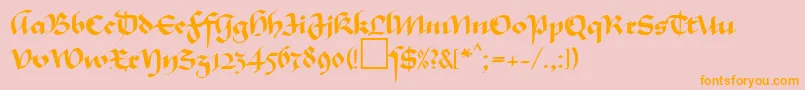 MaGkursiv1Db Font – Orange Fonts on Pink Background