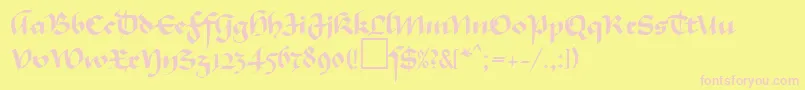 MaGkursiv1Db Font – Pink Fonts on Yellow Background