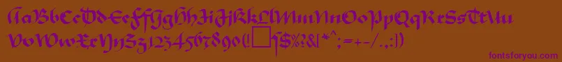MaGkursiv1Db Font – Purple Fonts on Brown Background