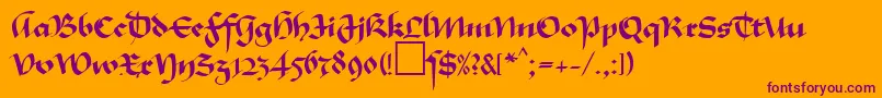MaGkursiv1Db Font – Purple Fonts on Orange Background