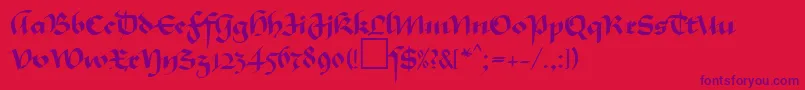 MaGkursiv1Db Font – Purple Fonts on Red Background