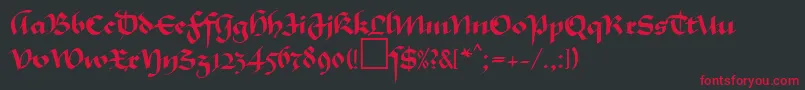MaGkursiv1Db Font – Red Fonts on Black Background