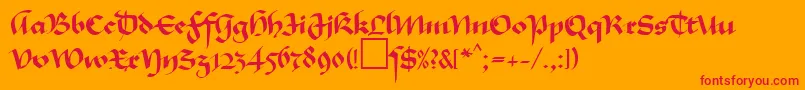 MaGkursiv1Db Font – Red Fonts on Orange Background
