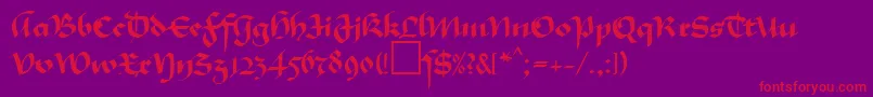 MaGkursiv1Db Font – Red Fonts on Purple Background