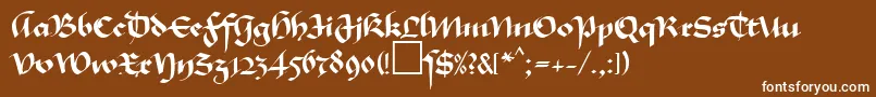 フォントMaGkursiv1Db – 茶色の背景に白い文字